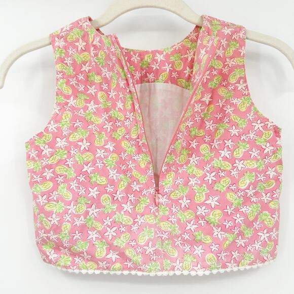 Lilly Pulitzer Girls Boho Summer Tropical Pineapple Floral Print Tank Top Size 7 - Picture 5 of 6
